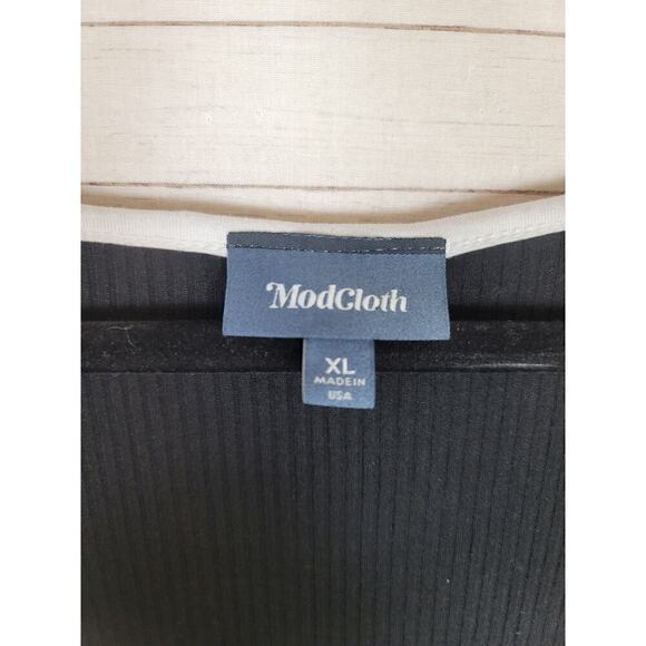 MODCLOTH RIBBED KNEE LENGTH SHORT SLEEVE SHEATH DRESS, SZ XL - Picture 4 of 11